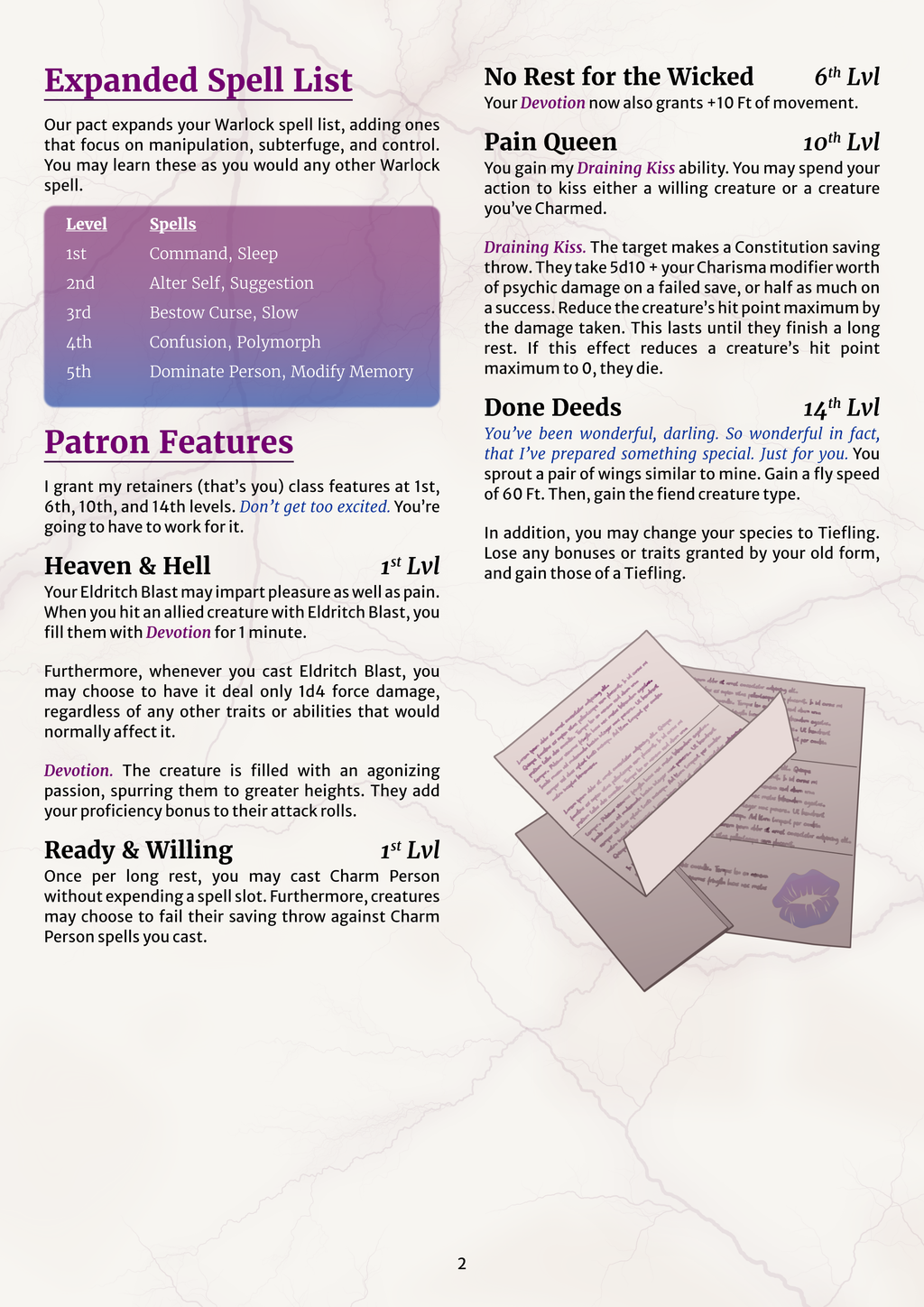 Succubus Patron for Warlocks, D&D 5E 2024